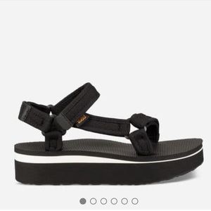 Teva Flatform Mesh Platform Sandal 6 Black White